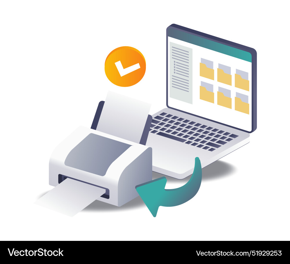Computer technology data printing system Computer technology data printing system vector image