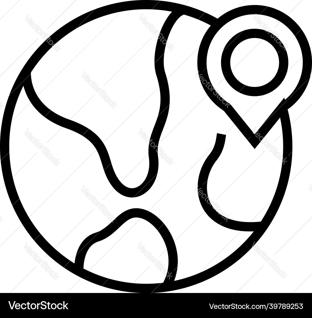 Global location icon outline gps map Vector Image