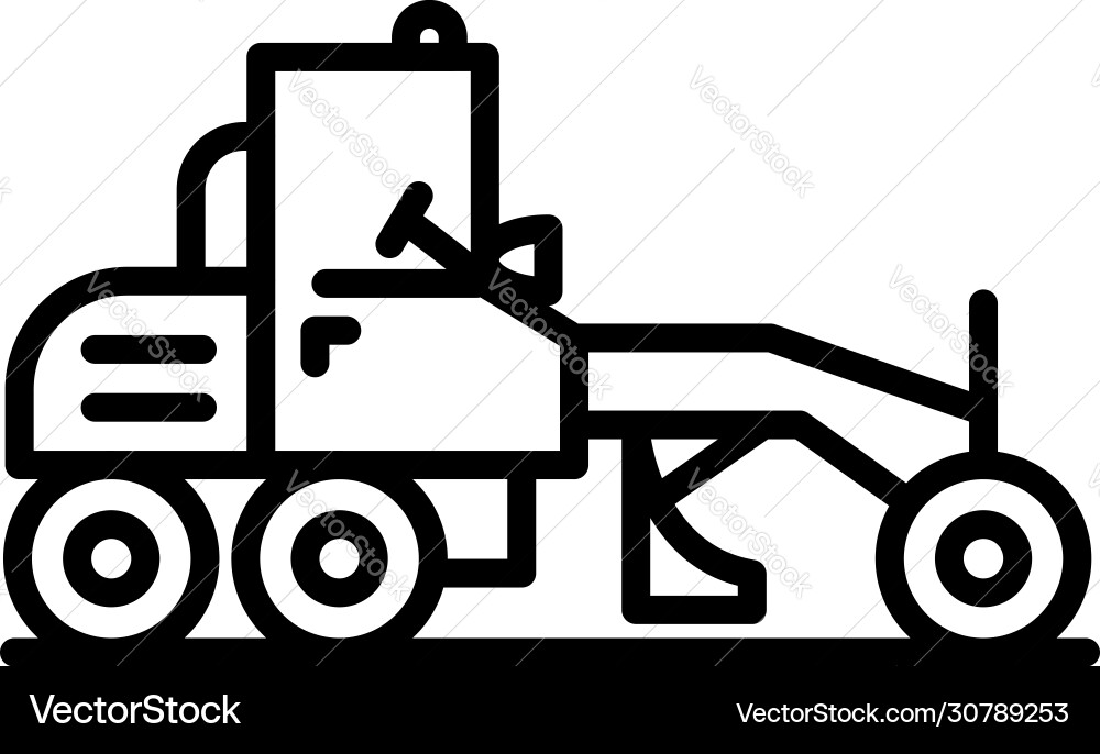 Grader machine equipment icon outline style Grader machine equipment icon outline style vector image