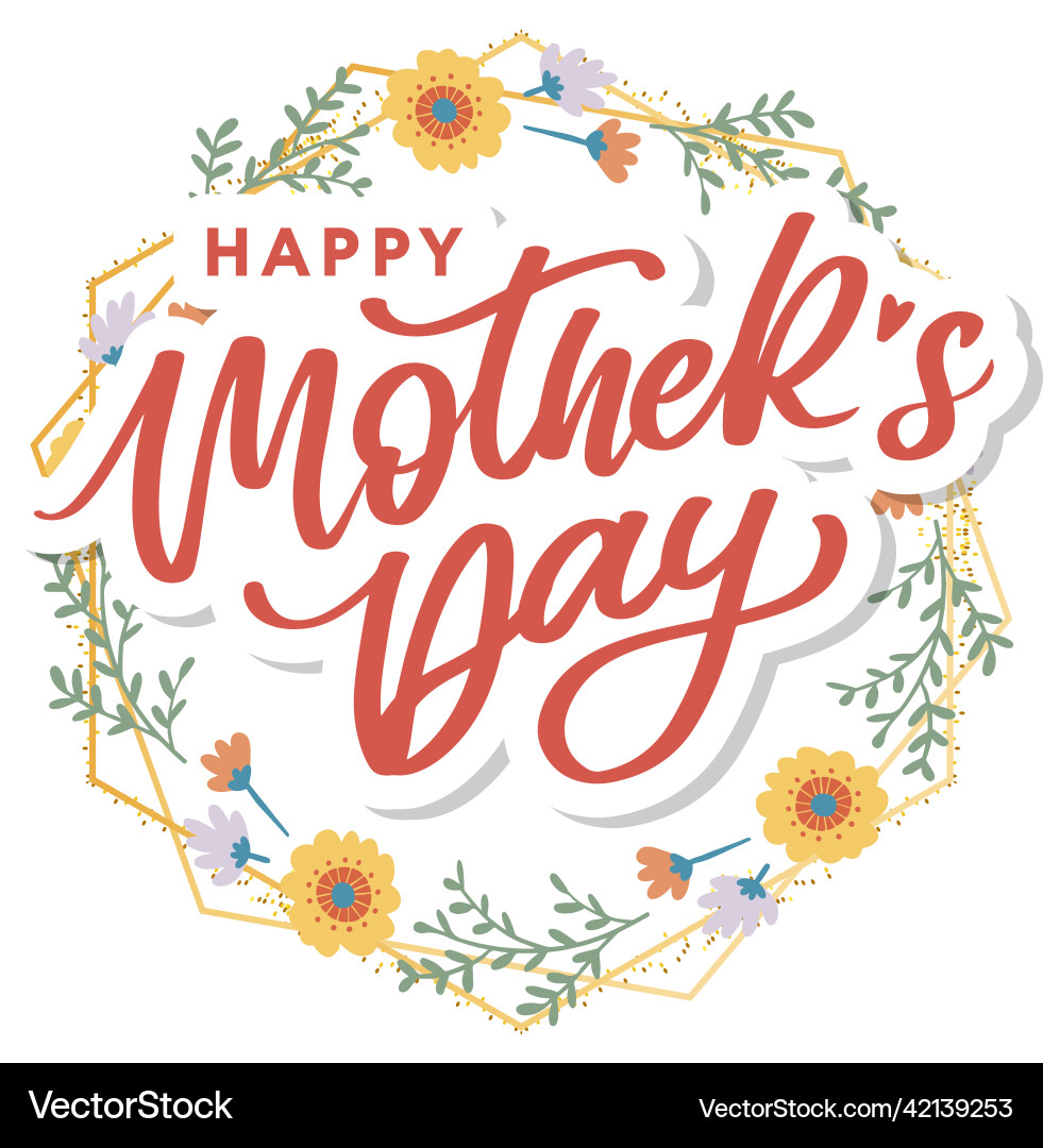 Happy mothers day lettering handmade calligraphy Happy mothers day lettering handmade calligraphy vector image
