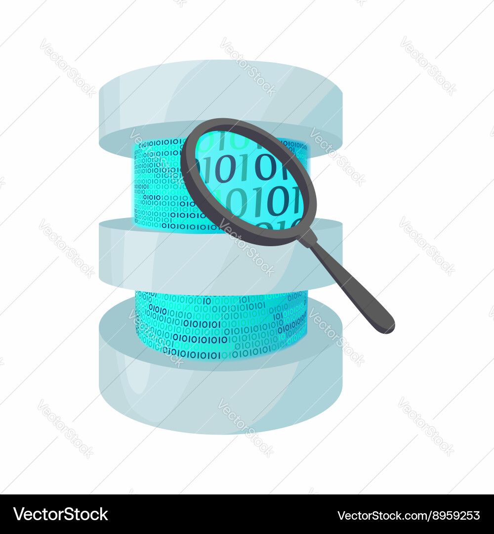 Search data in database icon cartoon style Vector Image
