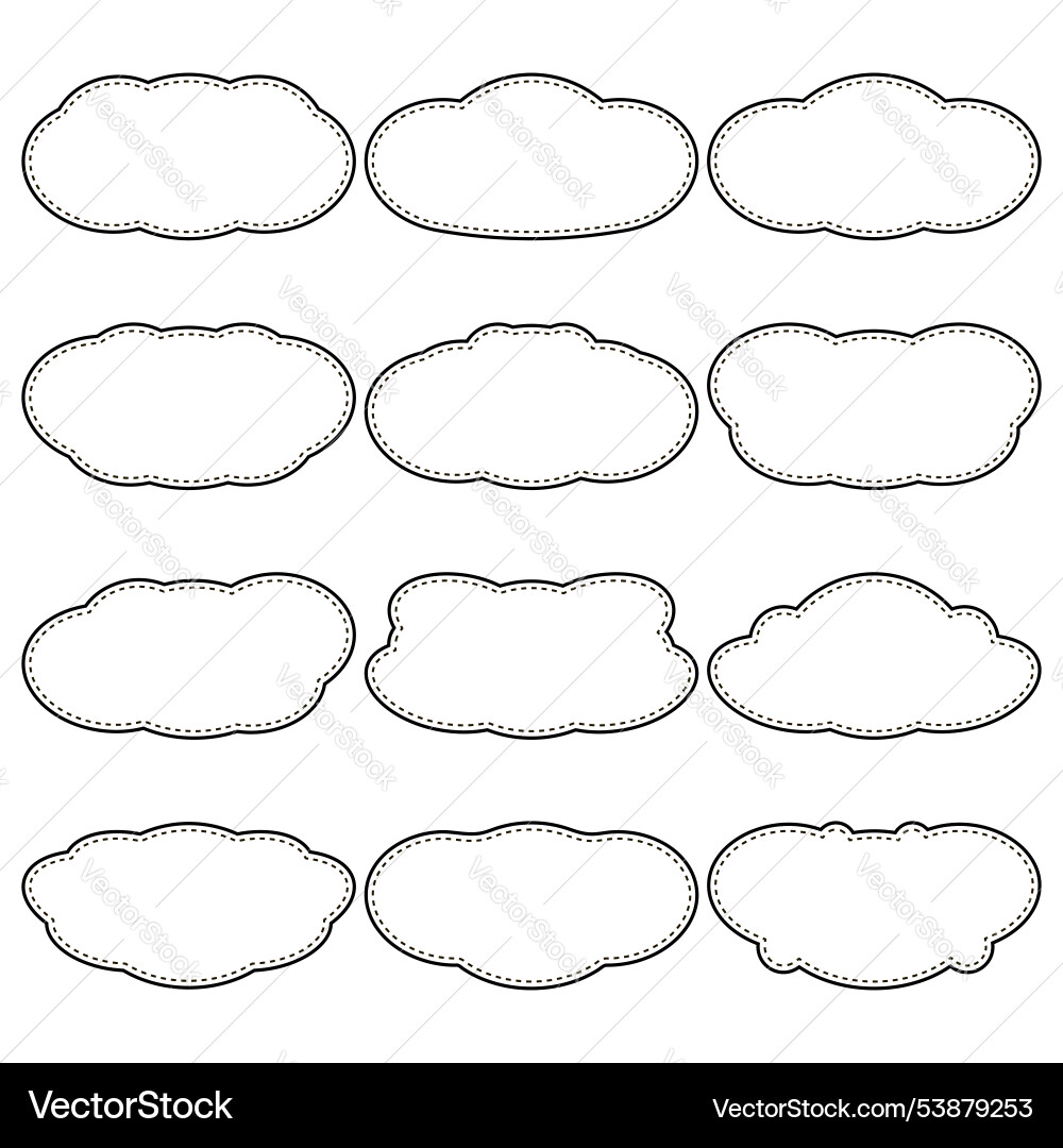 Set of contour clouds simple drawing Vector Image