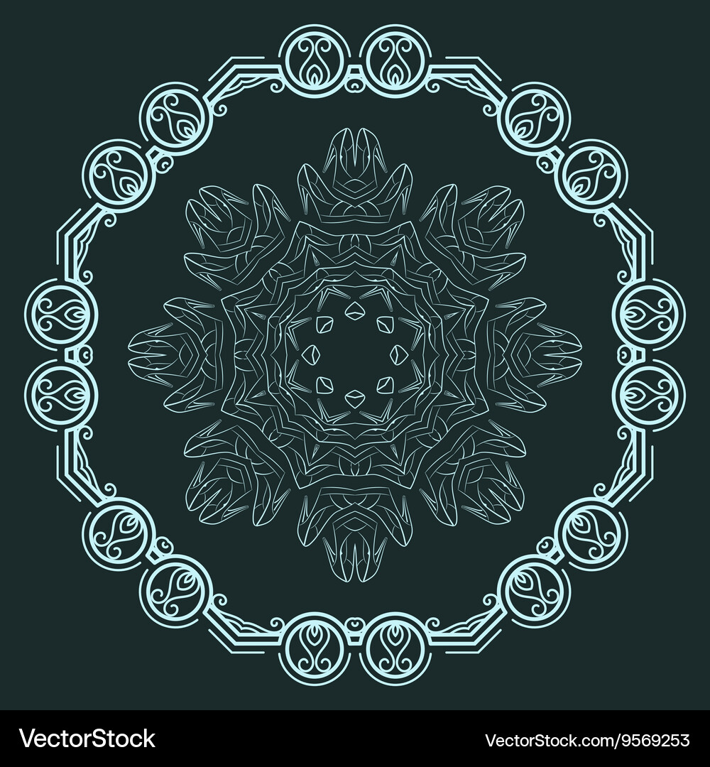 Set of two elegant filigree round patterns Vector Image