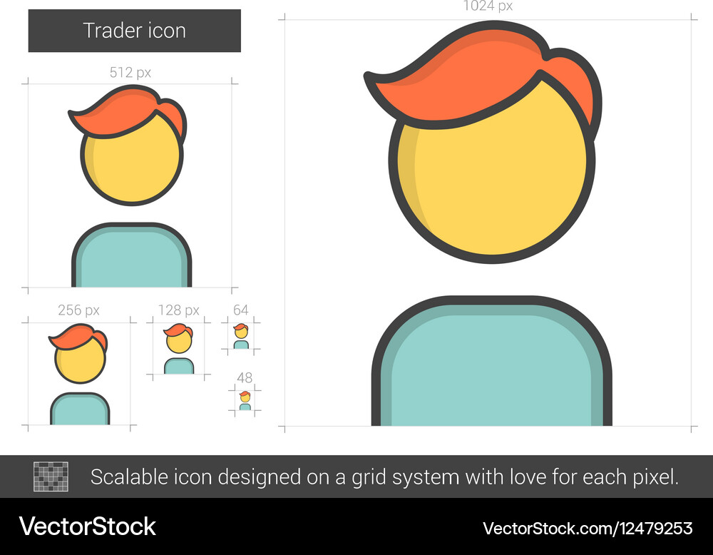 Trader line icon Vector Image
