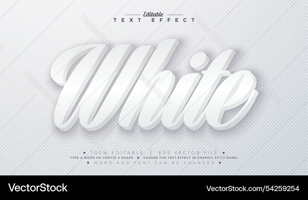 3d white text effect design editable and scalable 3d white text effect design editable and scalable vector image