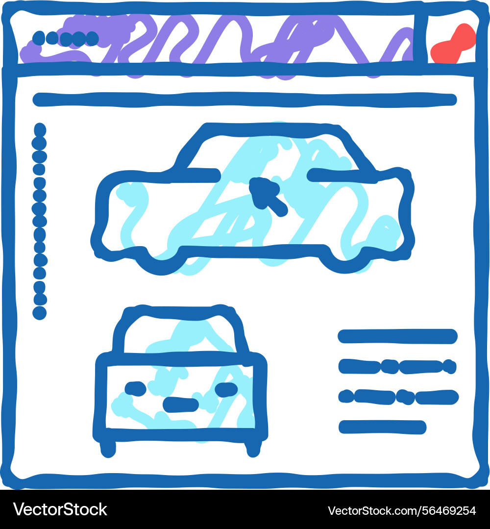 Car modeling program icon doodle vector image