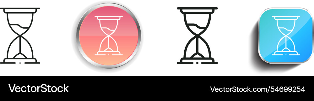 Hourglass icon thin linear regular and button vector image