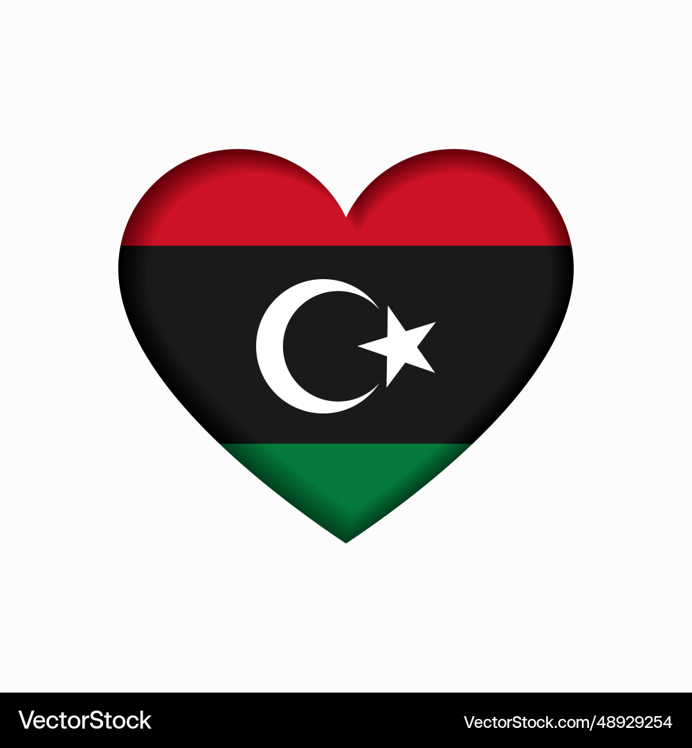 Libyan flag heart-shaped sign Libyan flag heart-shaped sign Vector Image