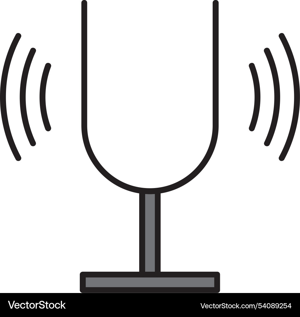 Tuning fork line filled icon design Vector Image