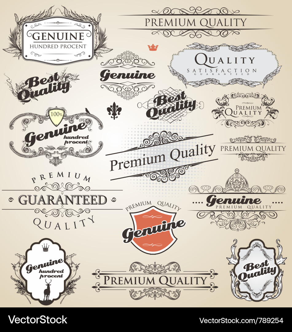 Vintage Quality & Satisfaction Labels vector image