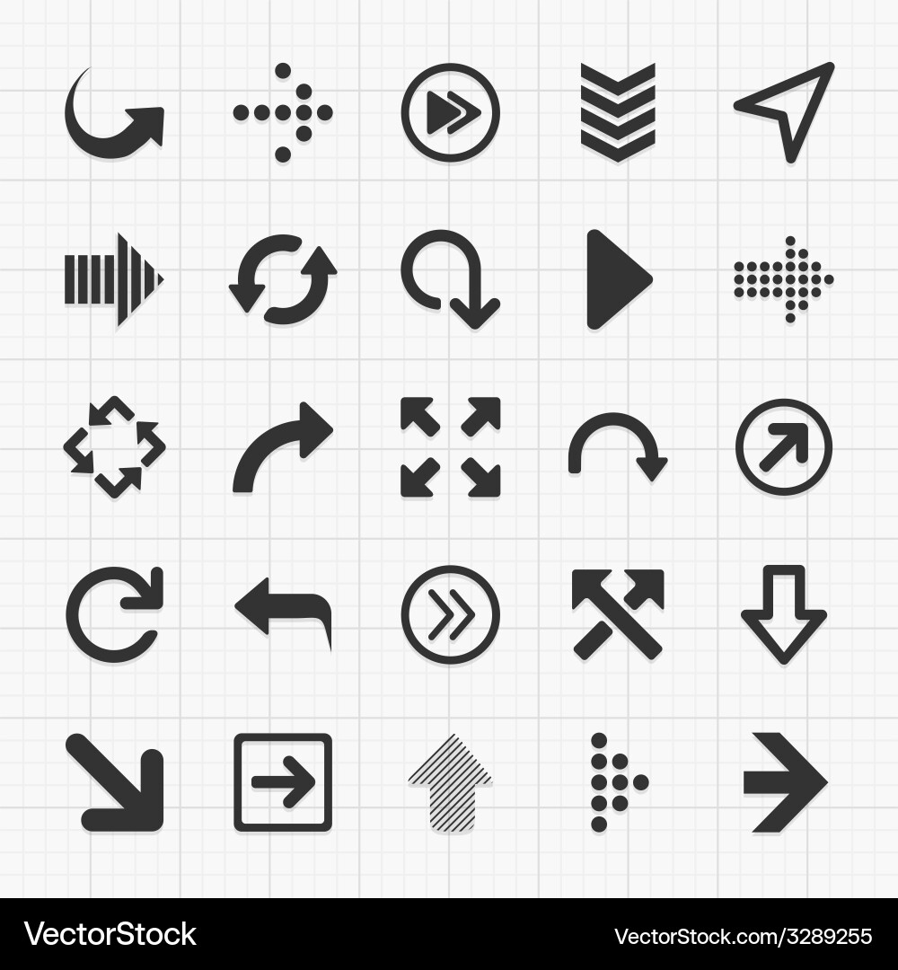 Arrows icons set elements vector image