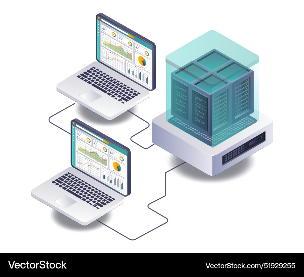 Computer technology for server data analysis Computer technology for server data analysis vector image