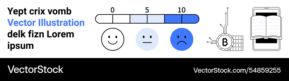 Emotion scale with faces bitcoin circuit Emotion scale with faces bitcoin circuit vector image