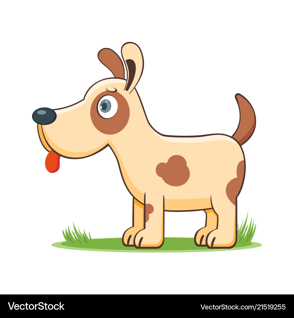Happy cartoon dog Happy cartoon dog vector image