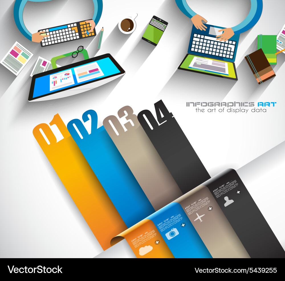 Infographic template with flat ui icons for ttem vector image