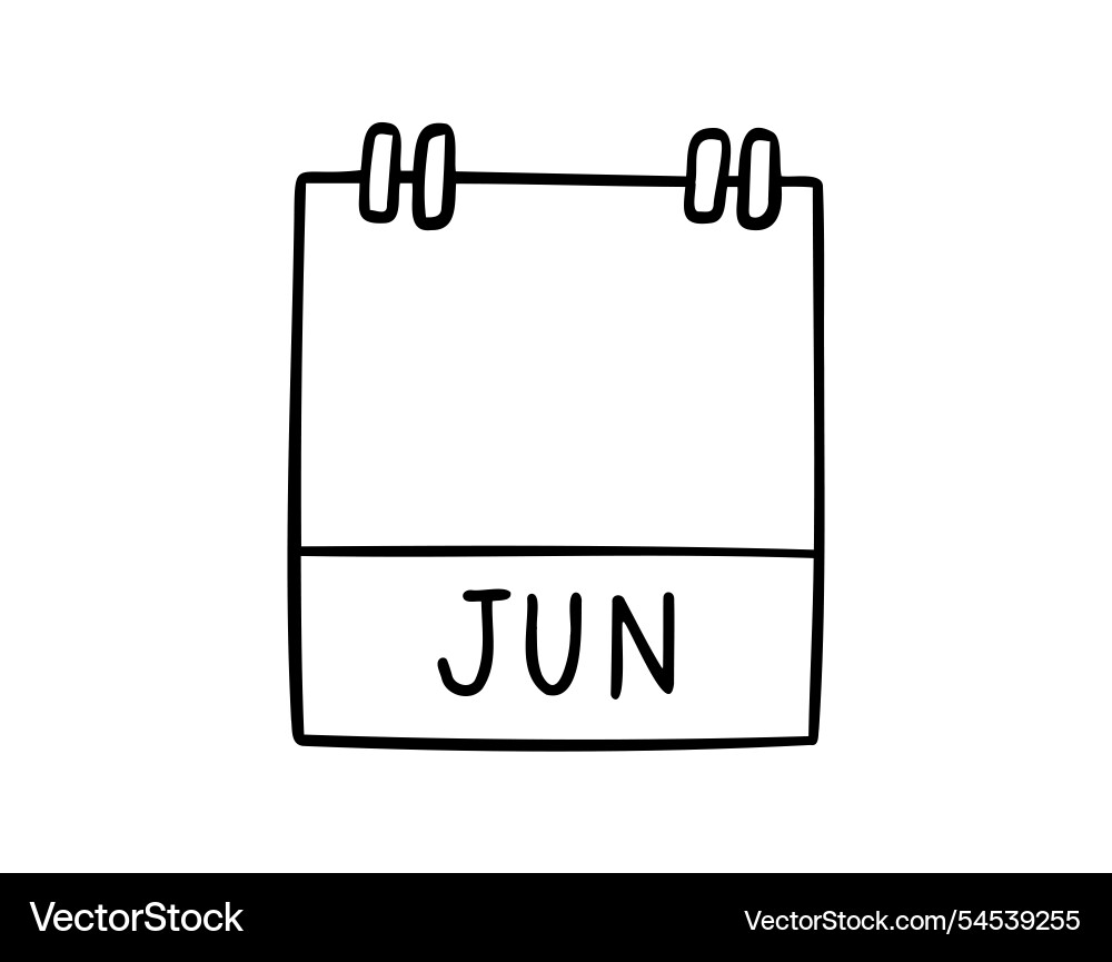 Juni Kalender Monat Seite Hand gezeichnet doodle Symbol Juni Kalender Monat Seite Hand gezeichnet doodle Symbol vektorbild