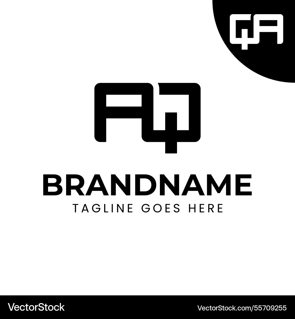 Letters qa and aq monogram logo set suitable vector image