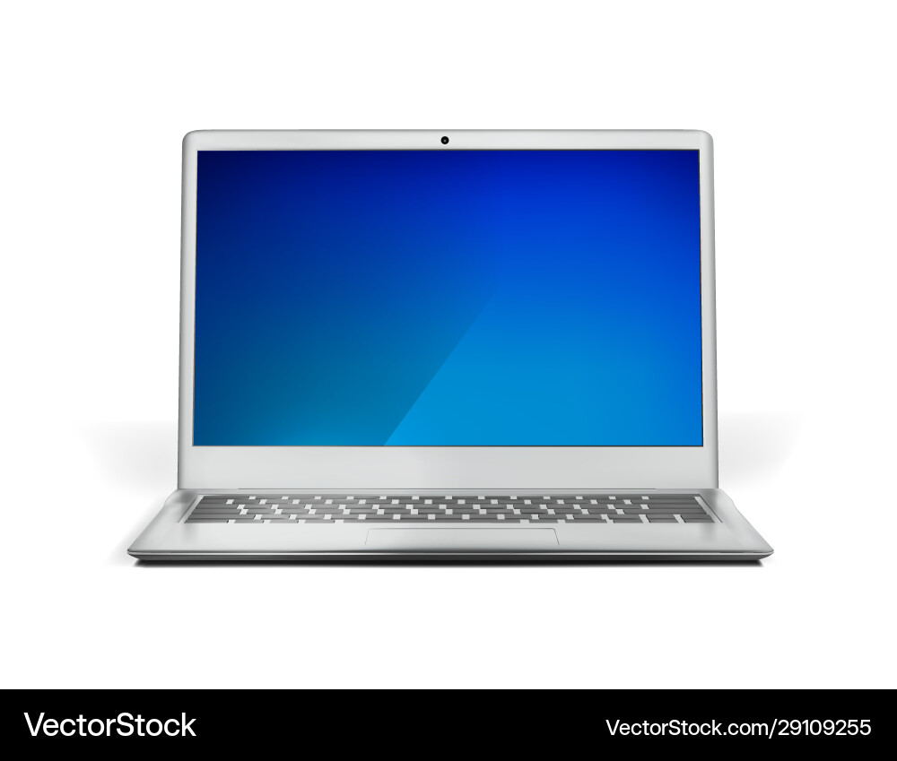 Open Gray Laptop Vector Image