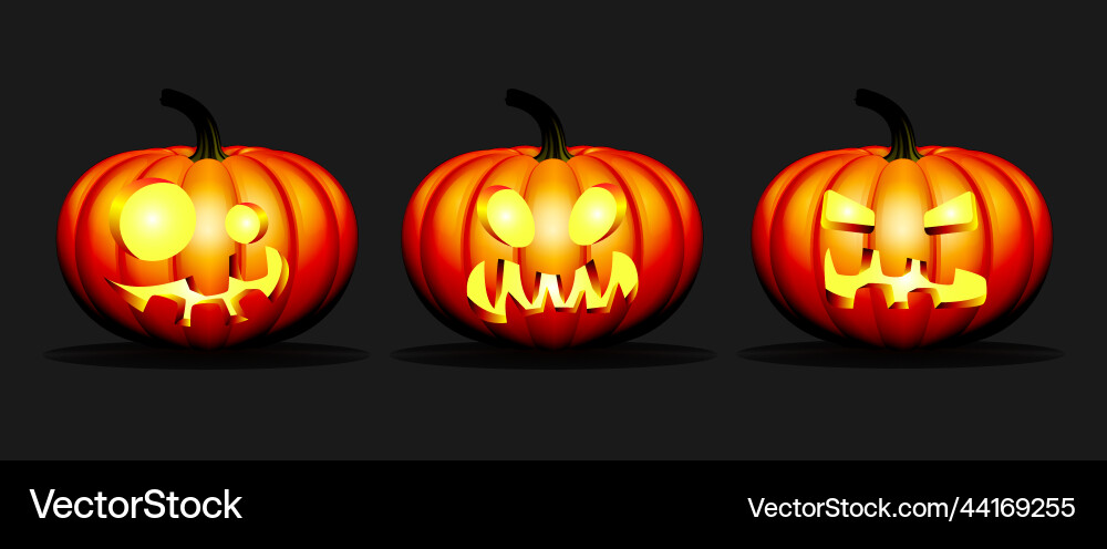 Set von Halloween Kürbissen mit verschiedenen Set von Halloween Kürbissen mit verschiedenen vektorbild