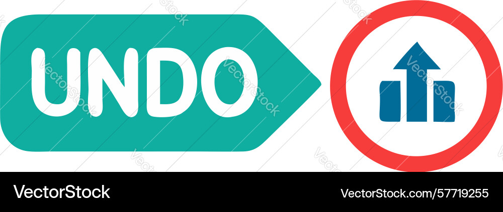 Undo action button revert icon design generative vector image