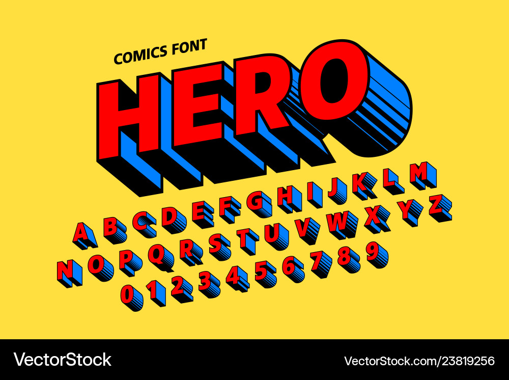 Comic Book Font Collection vector image