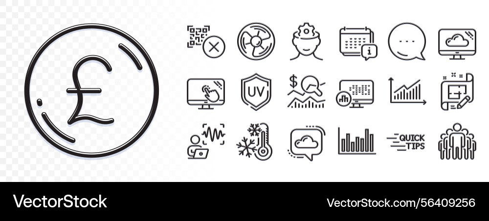 Freezing graph and air fan line icons for web app Vector Image