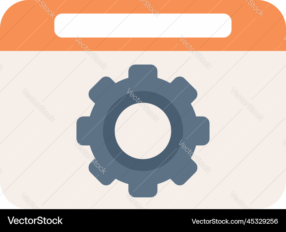 Gear system icon flat button interface Gear system icon flat button interface vector image