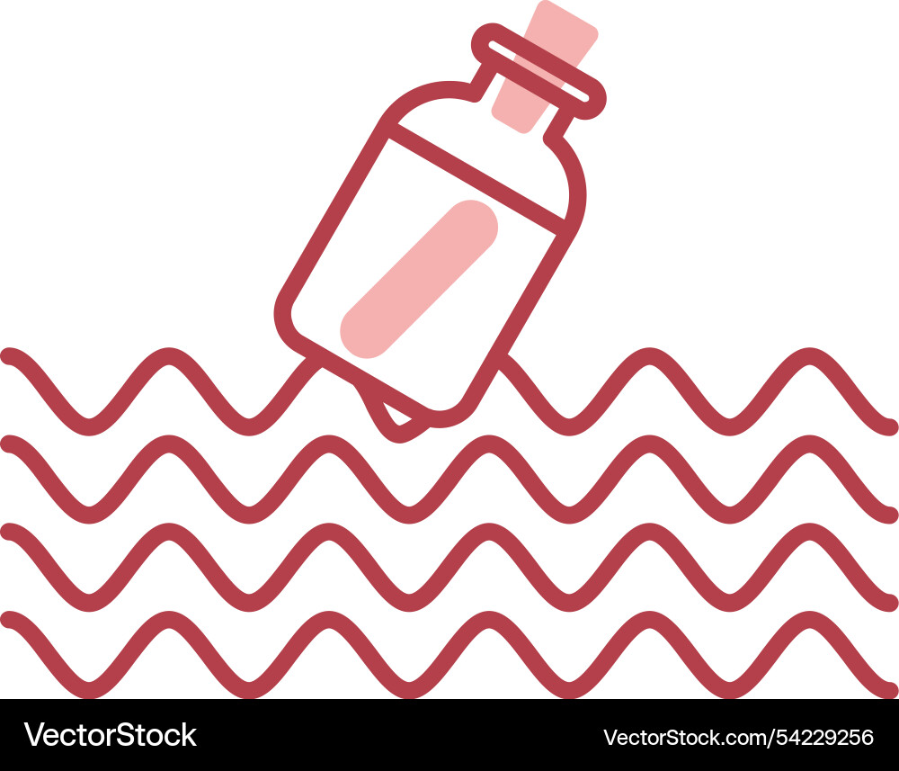 Message in a bottle line fill icon Vector Image