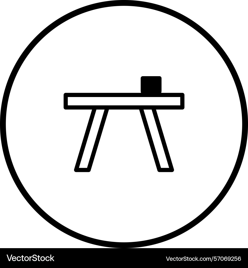 Minimalist of a table with an object on top Vector Image
