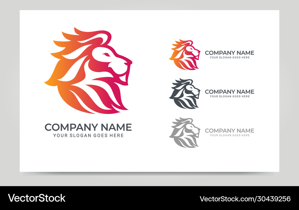 Modern Lion Head Logo Vector Image