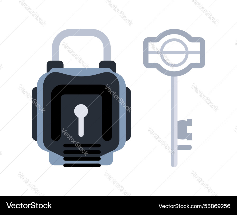 Padlock being unlocked with key for security Padlock being unlocked with key for security vector image