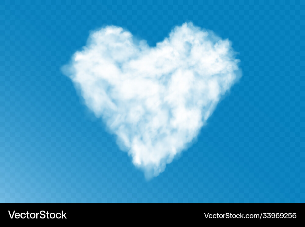 Realistic cumulus cloud heart Realistic cumulus cloud heart vector image