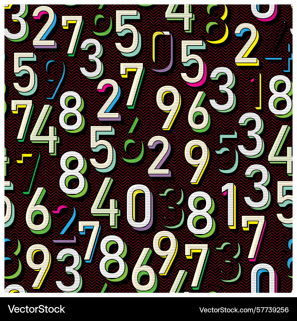 Typography number repeat print pattern Vector Image