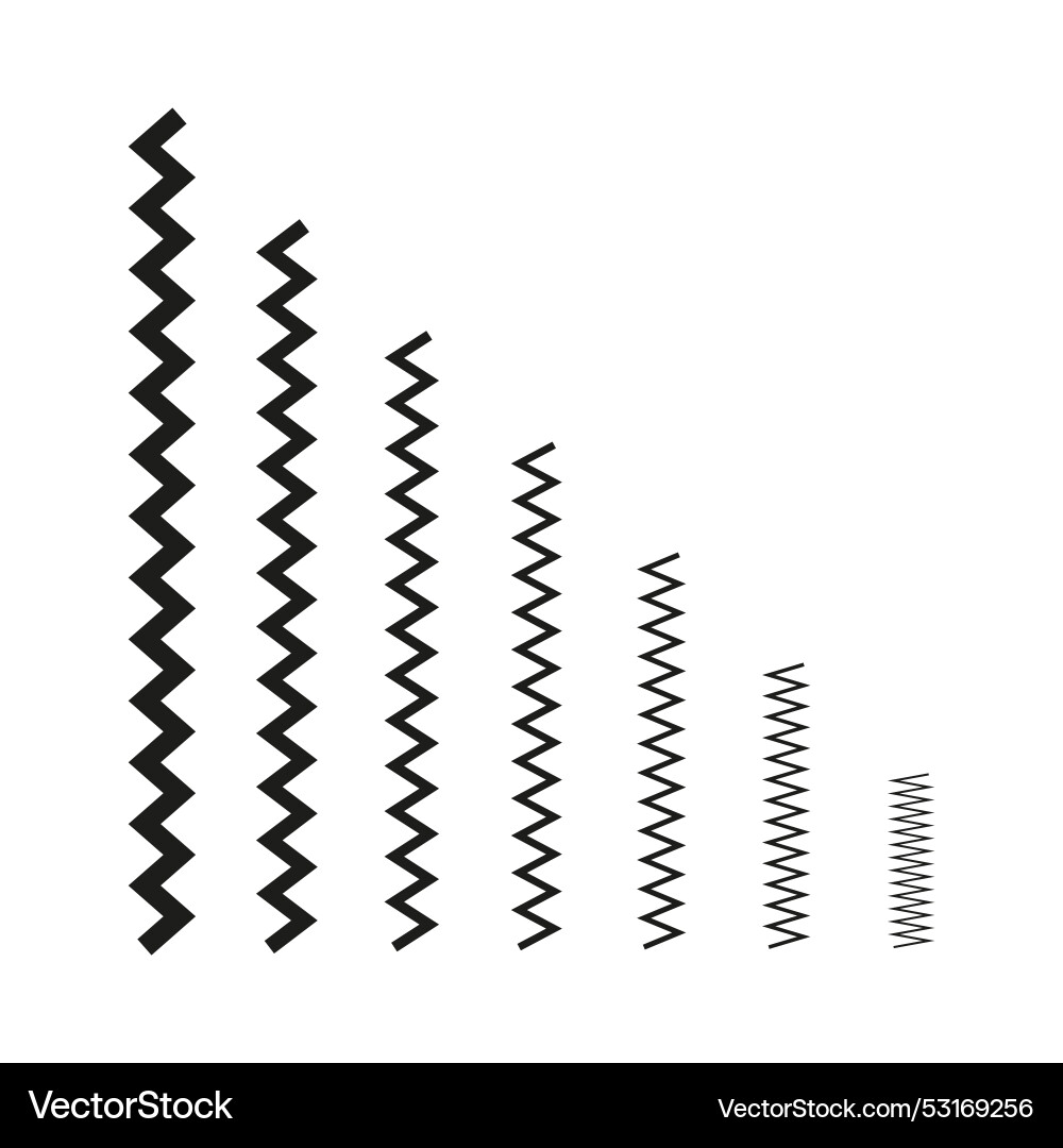 Zigzag lines in sequence black geometric shapes Zigzag lines in sequence black geometric shapes vector image