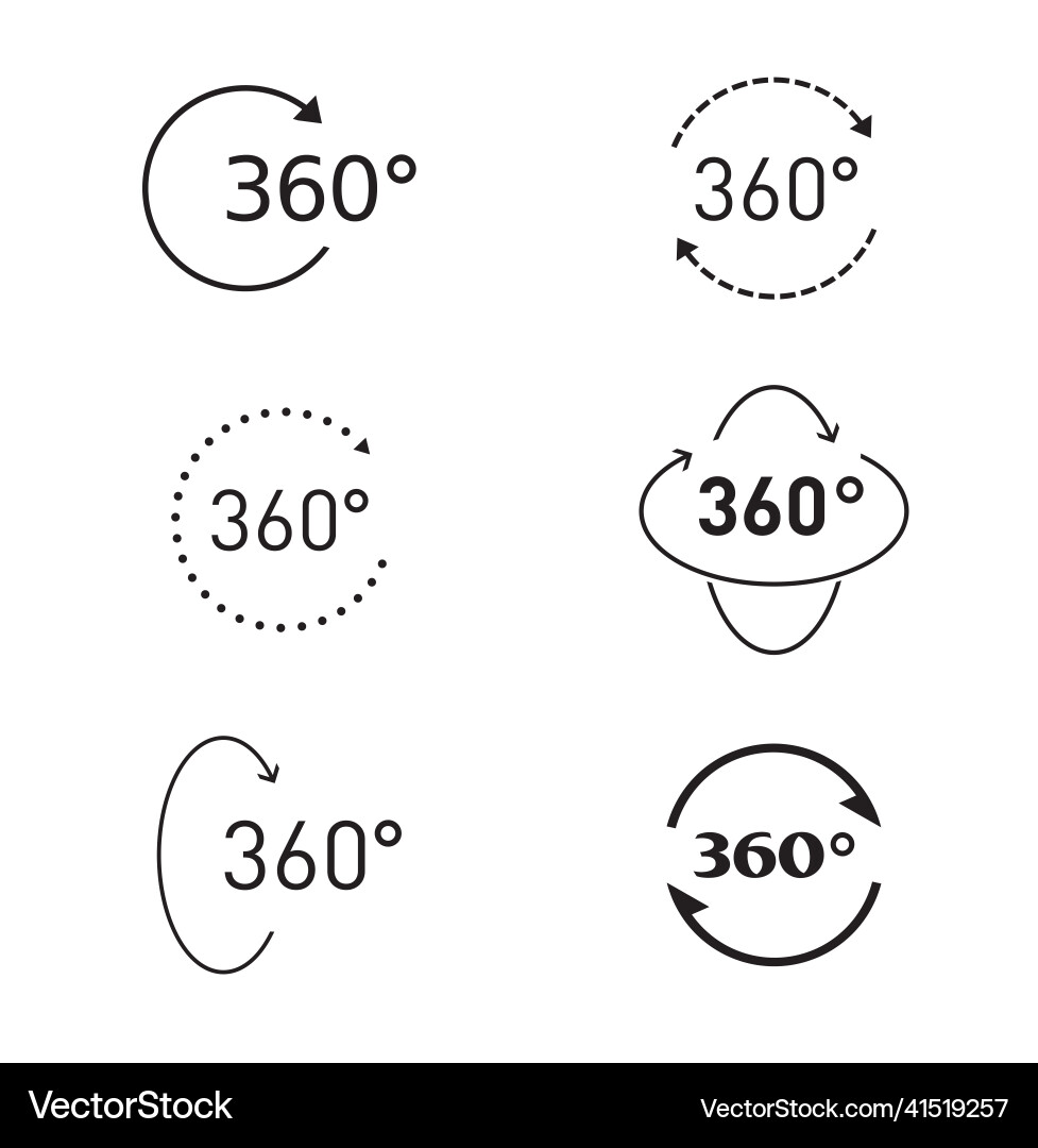 360 degree circular rotation set icons and web Vector Image