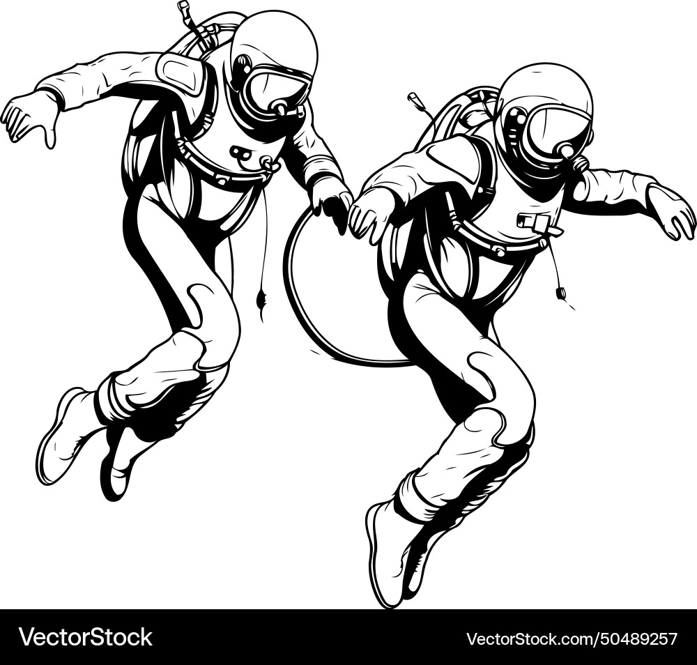 Astronaut and in spacesuit on white Vector Image
