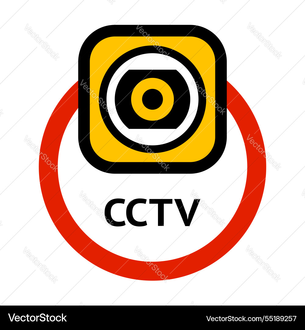 Cctv Sticker Videoüberwachung Cctv Sticker Videoüberwachung vektorbild