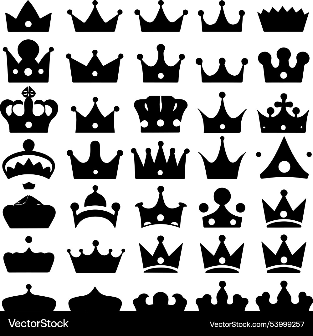 Crawn icon set for web design business Vector Image
