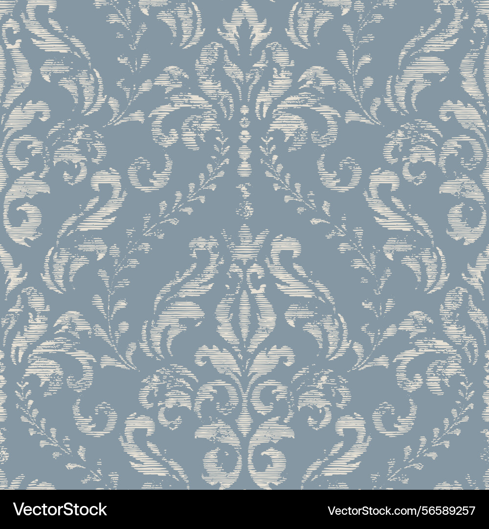 Damask seamless pattern element with brush strokes Damask seamless pattern element with brush strokes vector image