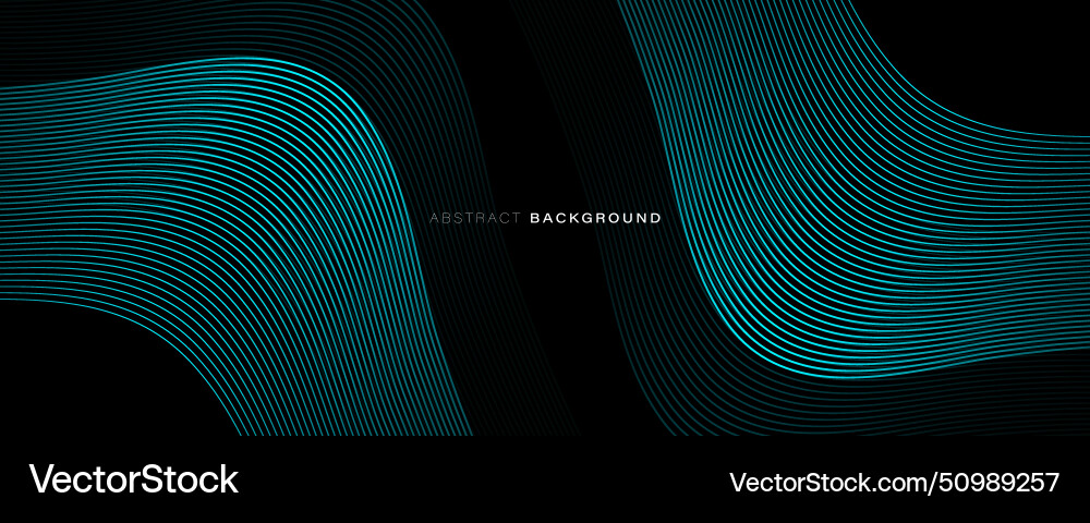 Dark abstract background with glowing wave Vector Image