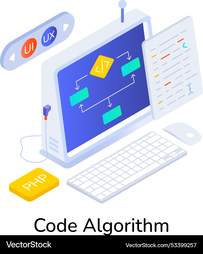 Grundlegendes rgban-Symbol des Code-Algorithmus in isometrischem st Grundlegendes rgban-Symbol des Code-Algorithmus in isometrischem st Vektorbild