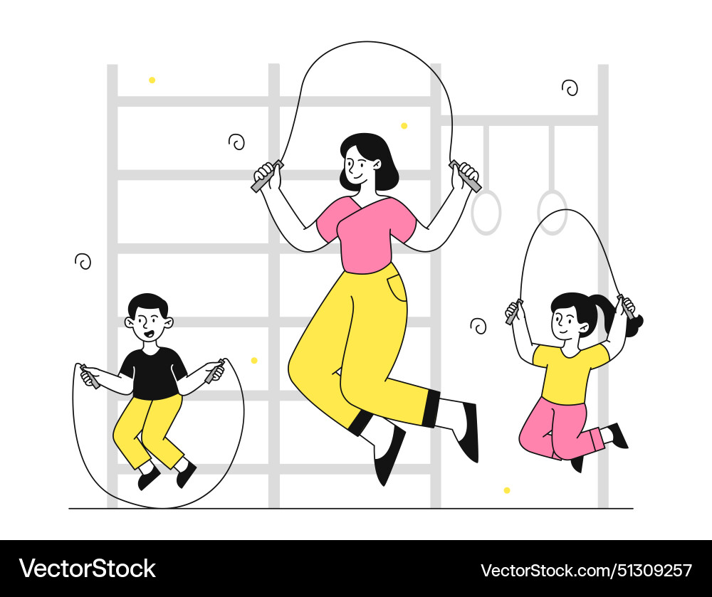 Gym Jump Rope Activity Royalty Free Vector Image