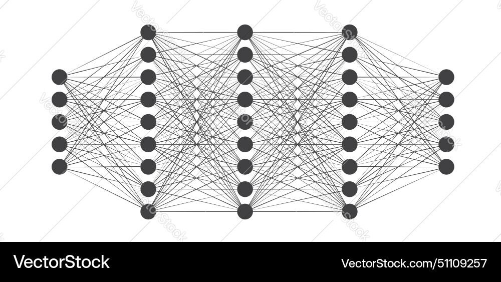 Neural network model artificial intelligence ai Neural network model artificial intelligence ai vector image