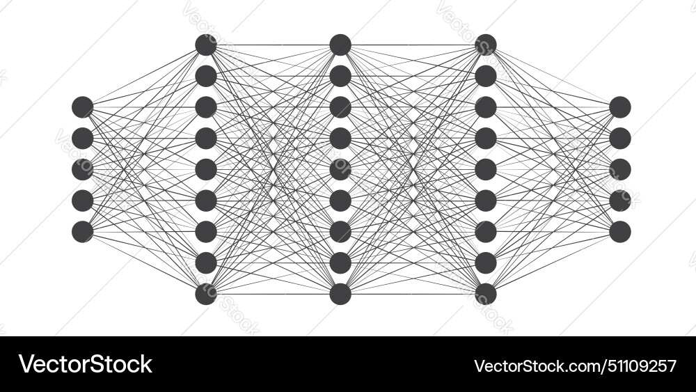 Neural network model artificial intelligence ai vector image