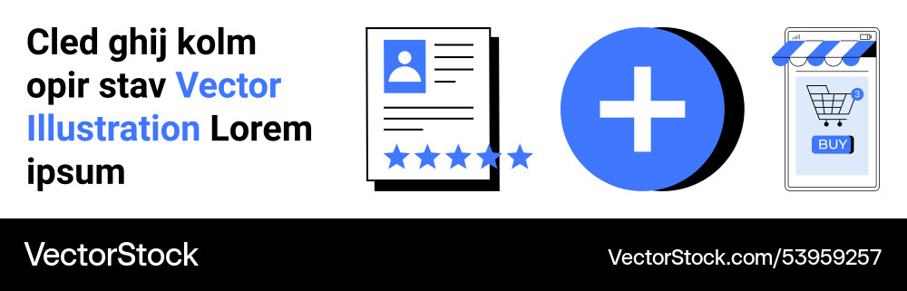 Online shopping and rating system with user Online shopping and rating system with user Vector Image