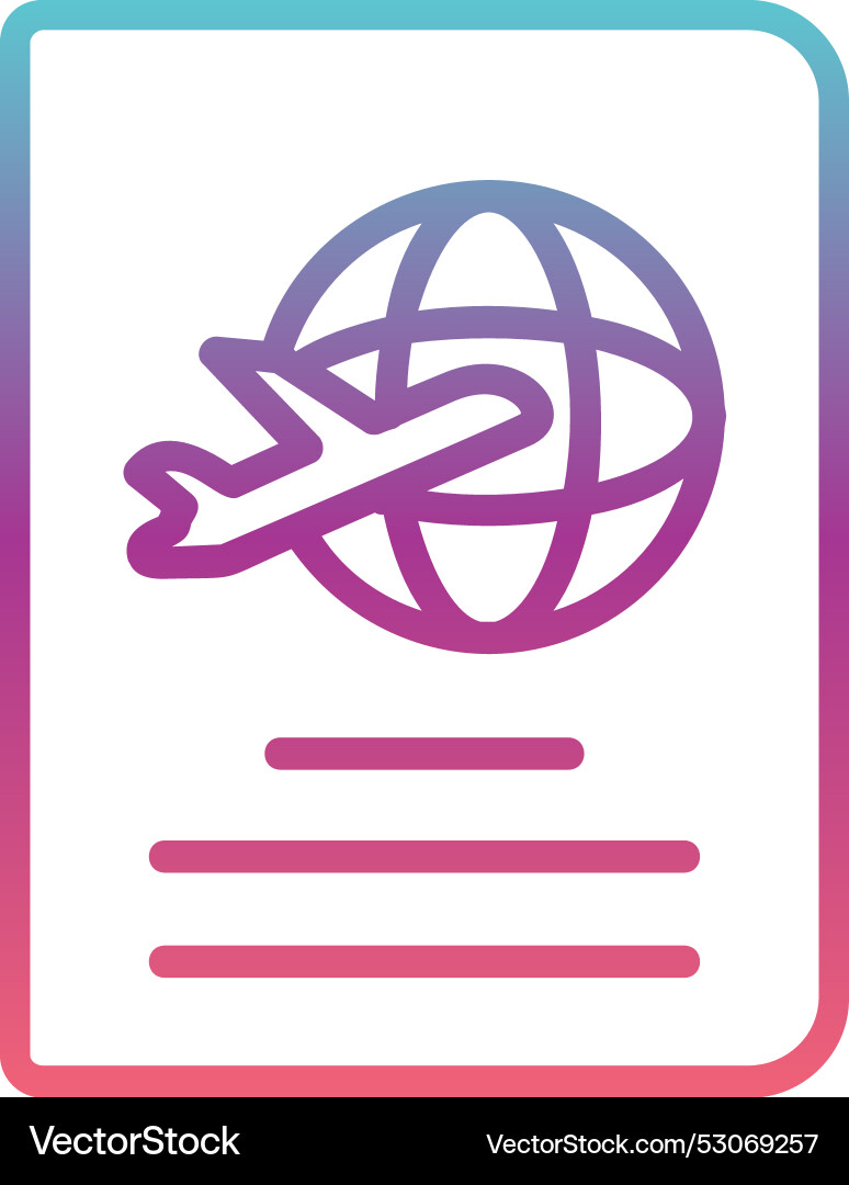 Passport line gradient design Vector Image