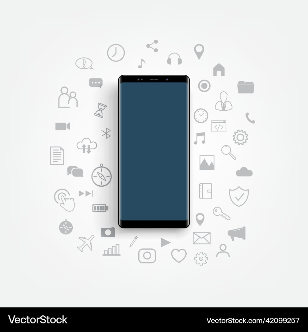 Realistische detalisierte schwarze Smartphone-Mockup Realistische detalisierte schwarze Smartphone-Mockup vektorbild