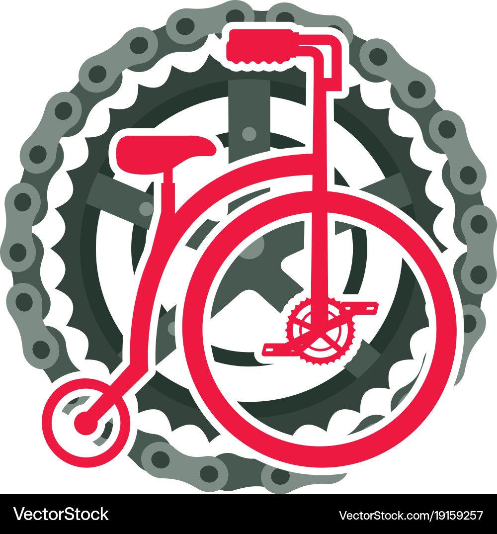 Retro Bicycle with Chain and Sprocket Vector Image