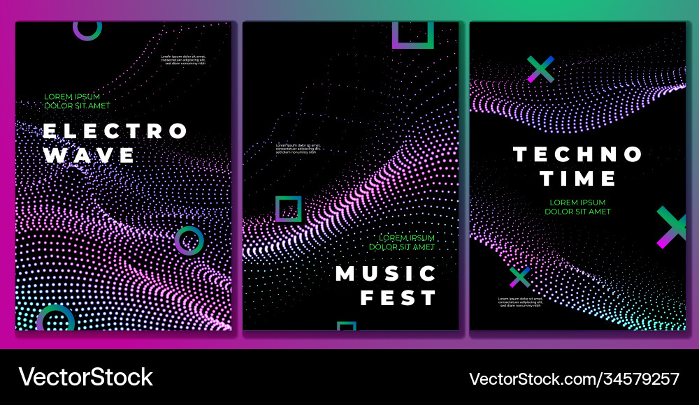 Techno Party Flyer - Electronic Music Vector Image