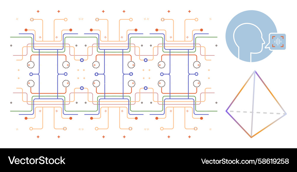 Abstract circuit patterns with human profile Abstract circuit patterns with human profile Vector Image